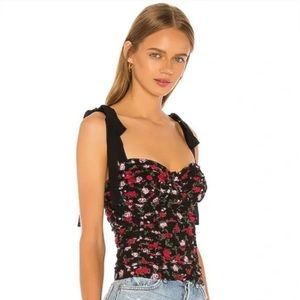 For Love and Lemons Tainted Bustier Top in Rose